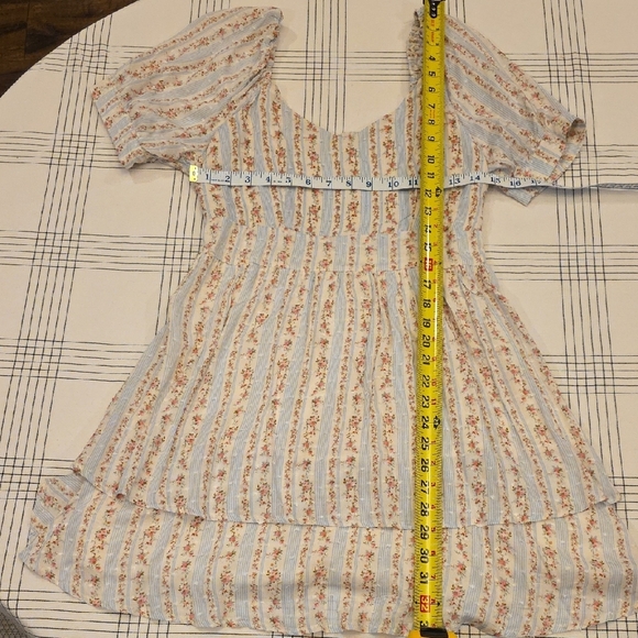 Blue Rain Floral Striped Mini Dress - Picture 4 of 6